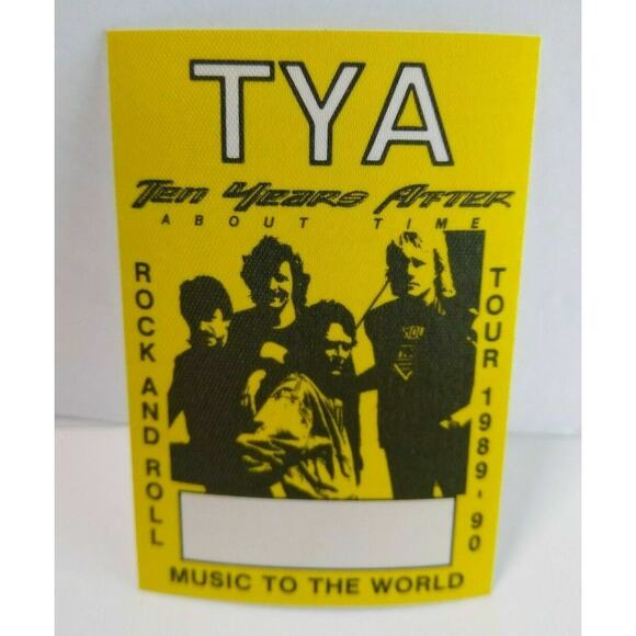 Ten Years After Alvin Lee Backstage Pass Original 1990 Hard Rock Music Yellow - Picture 1 of 4